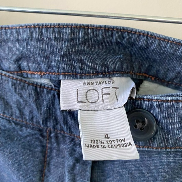Ann Taylor LOFT Chambray Ankle Pants Size 4 - Picture 4 of 6